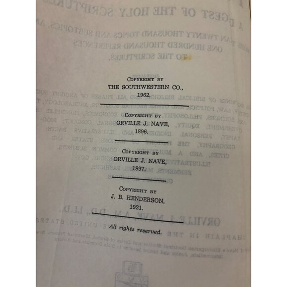 Naves Topical Bible A Digest Of The Holy Scriptures Southwestern Company Vintage - Picture 7 of 14